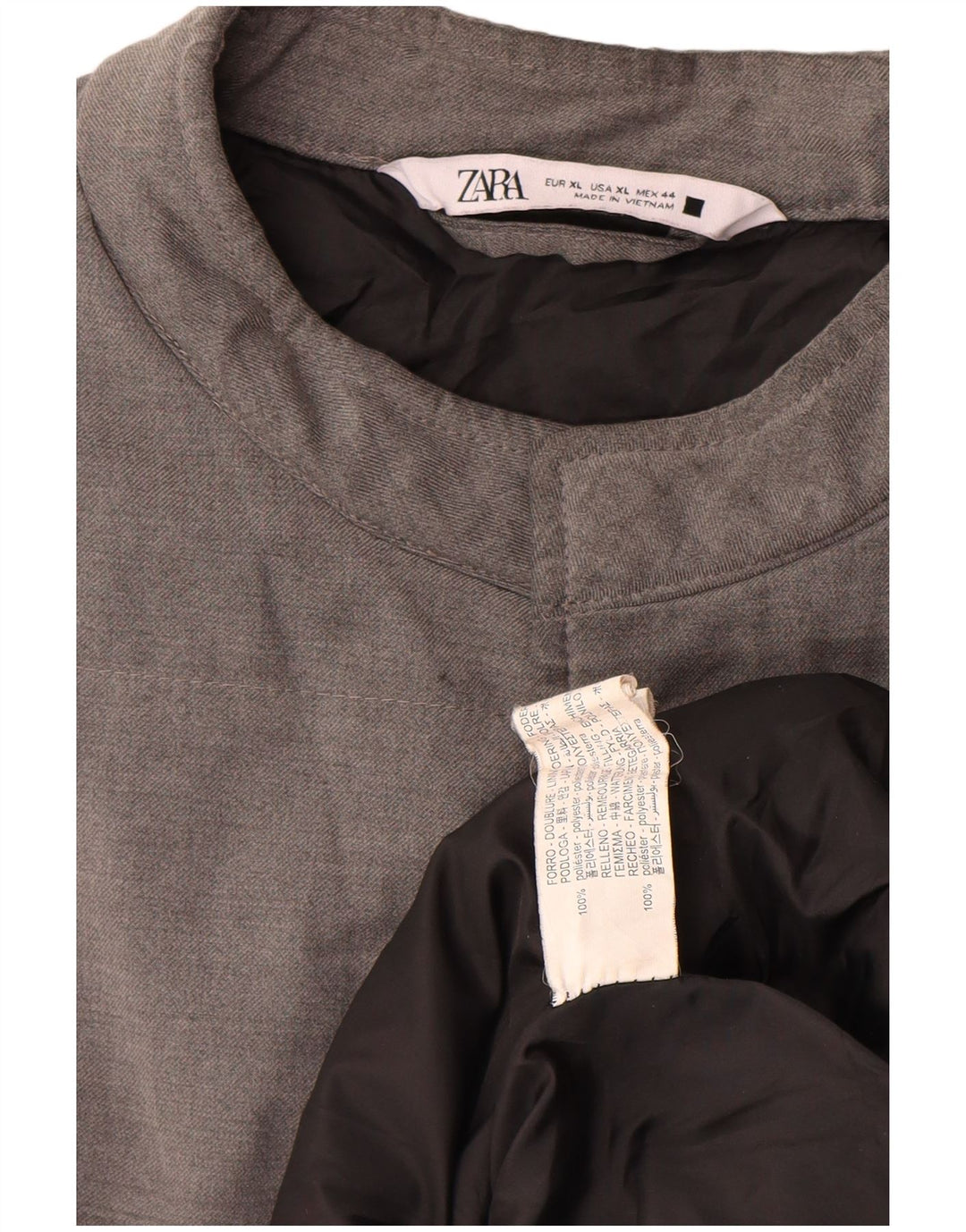 Zara Gilet rembourré homme UK 42 XL Gris Polyester