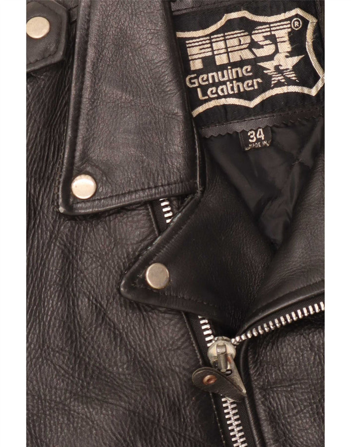 First Veste de motard en cuir pour homme UK 34 XS Noir