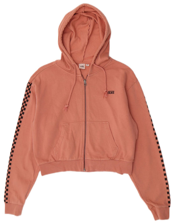 Vans Pull à capuche zippé surdimensionné pour femme UK 10 Petit carreaux roses