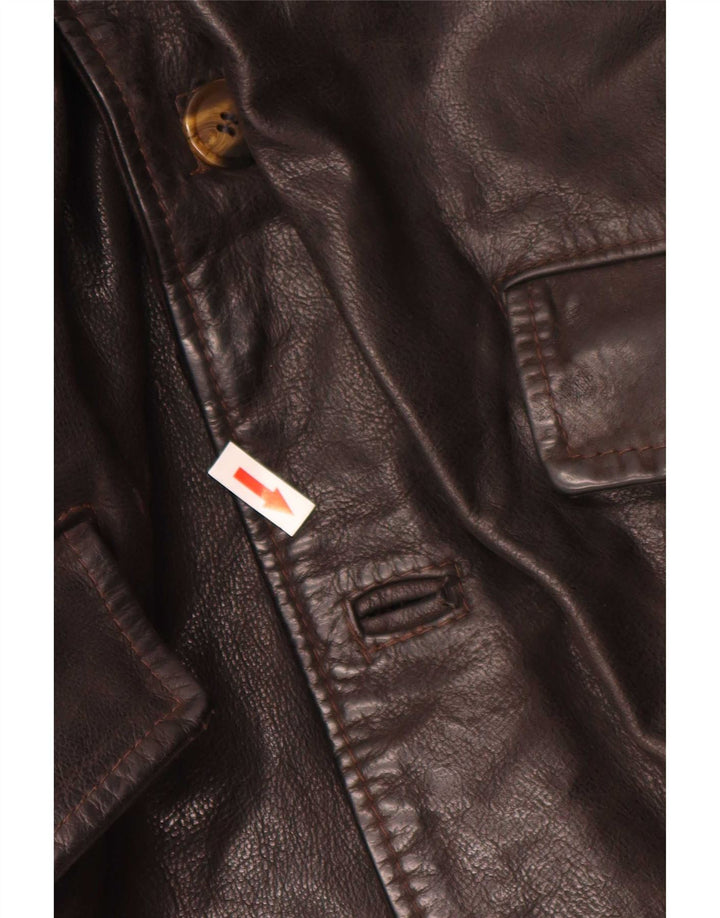 Vintage Veste en cuir pour homme UK 38 Medium Noir