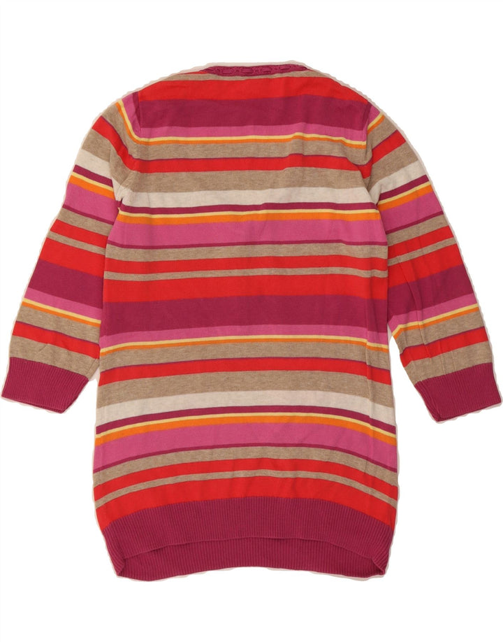 ESPRIT Womens V-Neck Jumper Sweater UK 12 Medium Multicoloured Striped Vintage Esprit and Second-Hand Esprit from Messina Hembry 