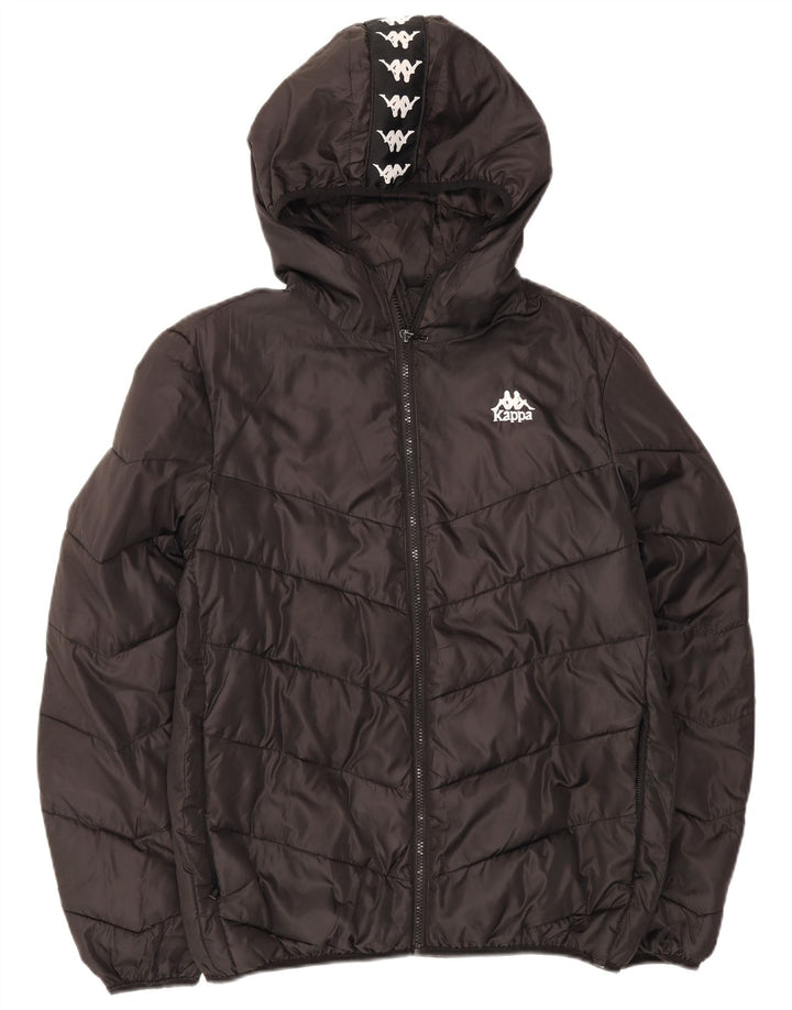 Kappa Veste matelassée à capuche pour femme UK 16 Large Noir Polyamide