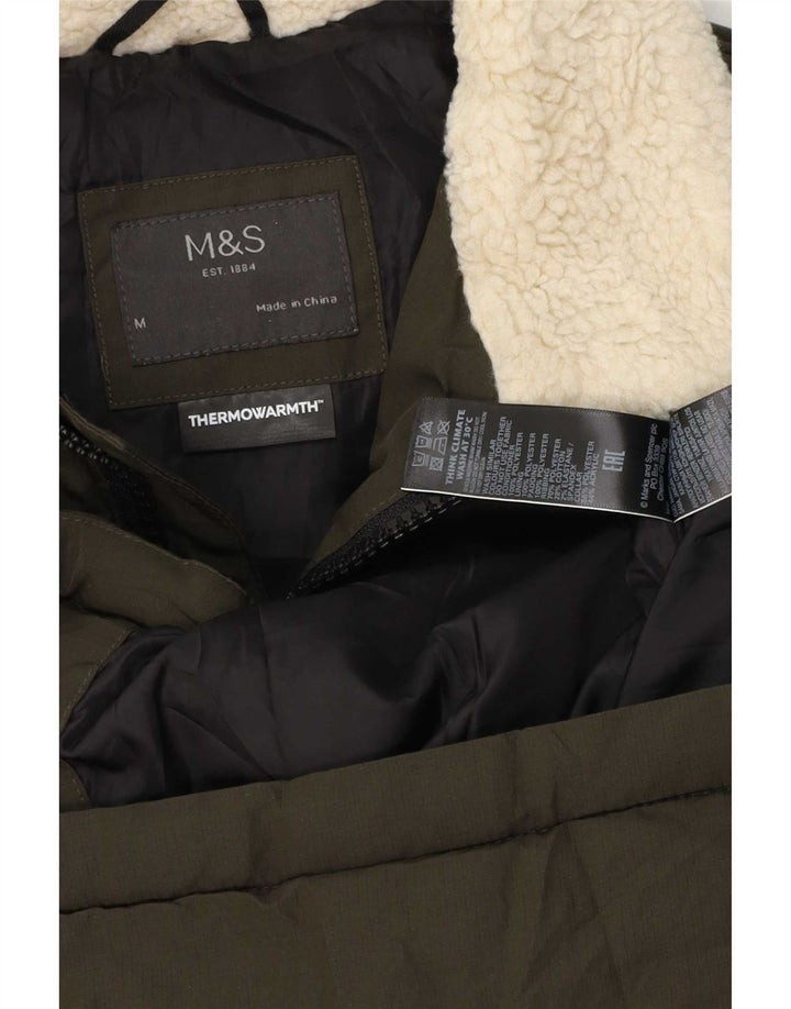 Marks & Spencer Veste matelassée pour homme UK 38 Medium Kaki Colourblock Polyester