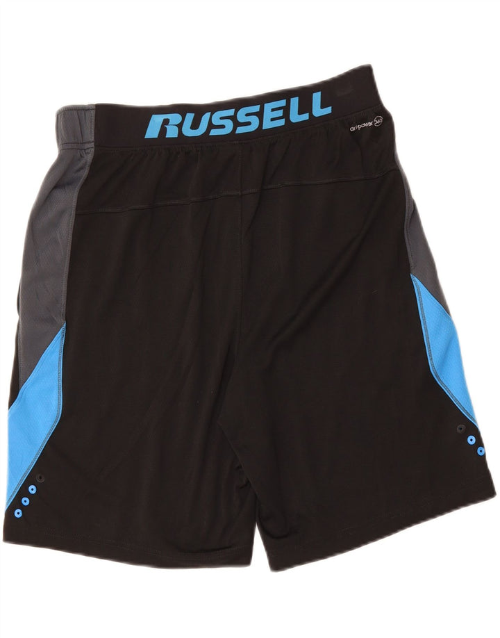 RUSSELL ATHLETIC Mens Dri-Power Sport Shorts Medium  Black Colourblock Vintage Russell Athletic and Second-Hand Russell Athletic from Messina Hembry 
