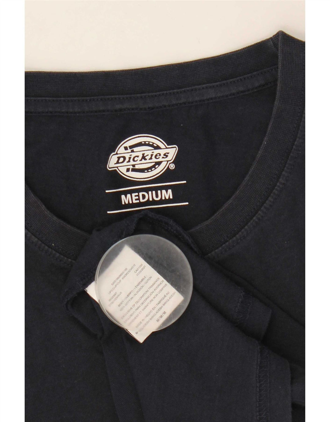 Dickies Mens Graphic T-Shirt Top Medium Navy Blue Cotton