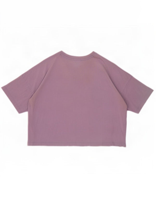 Champion T-shirt court surdimensionné pour femme UK 16 Large Violet Coton