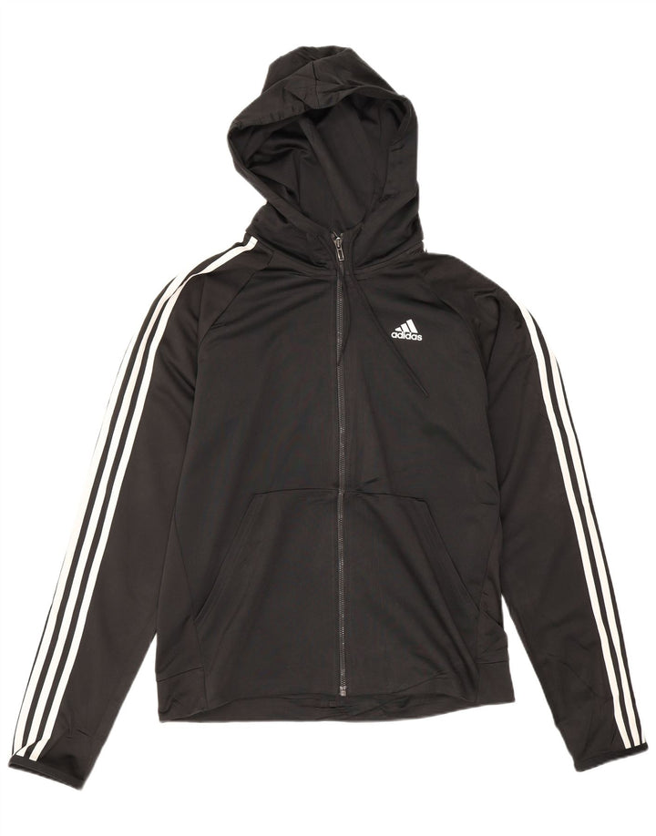 Adidas Pull à capuche zippé pour homme en polyester noir moyen