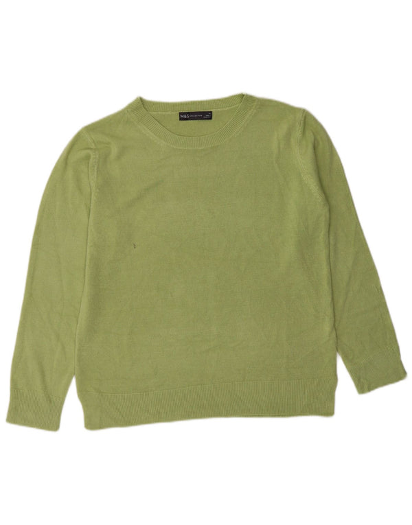 Marks & Spencer Pull col bateau pour femme UK 12 Acrylique vert moyen
