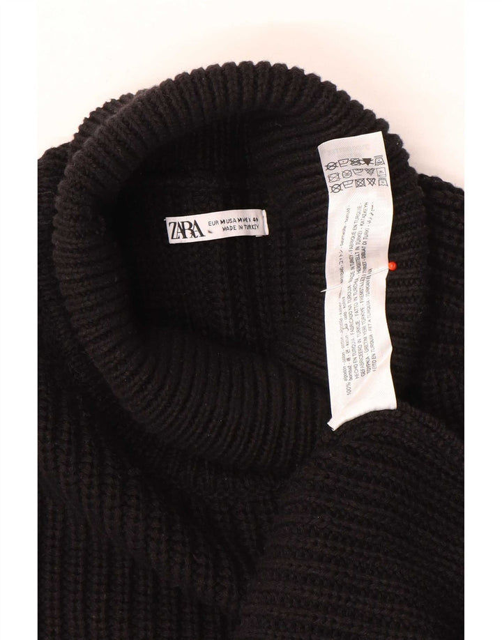 Zara Pull Col Roulé Homme Noir Moyen Coton