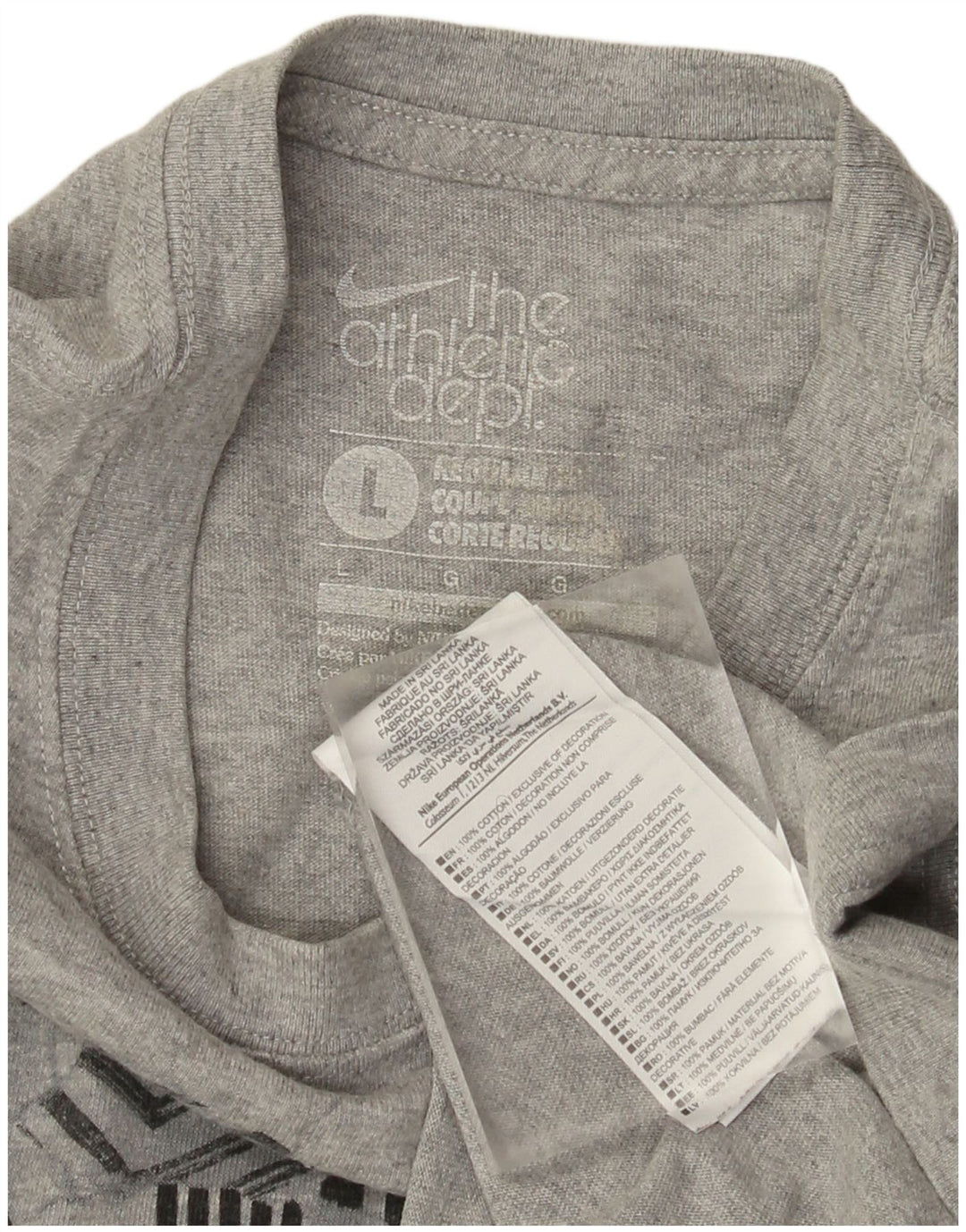 Nike T-shirt graphique coupe classique pour homme, grand, gris, coton