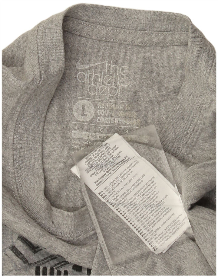 Nike T-shirt graphique coupe classique pour homme, grand, gris, coton