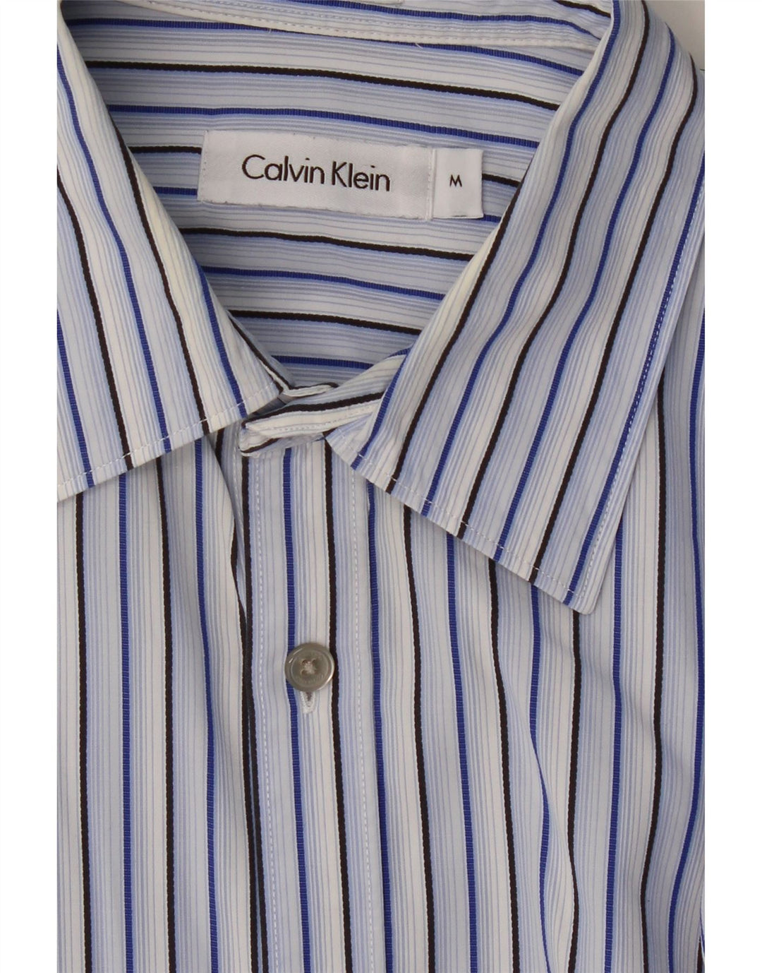 CALVIN KLEIN Chemise Homme Bleu Moyen Rayé Coton