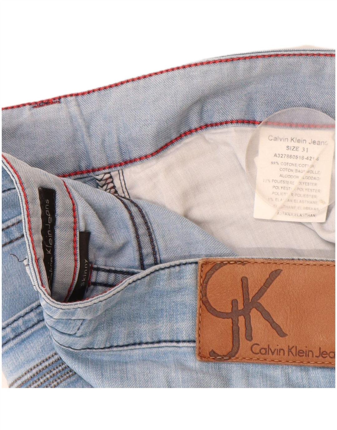 Calvin Klein Jean Slim Femme W34 L32 Bleu Coton