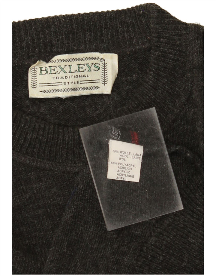 BEXLEYS Pull col rond homme XL gris rayé polyacrylique