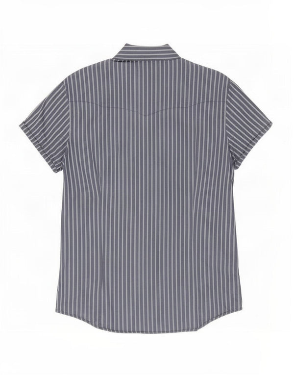 Wrangler Chemise à manches courtes pour homme 2XL en coton à fines rayures bleu marine