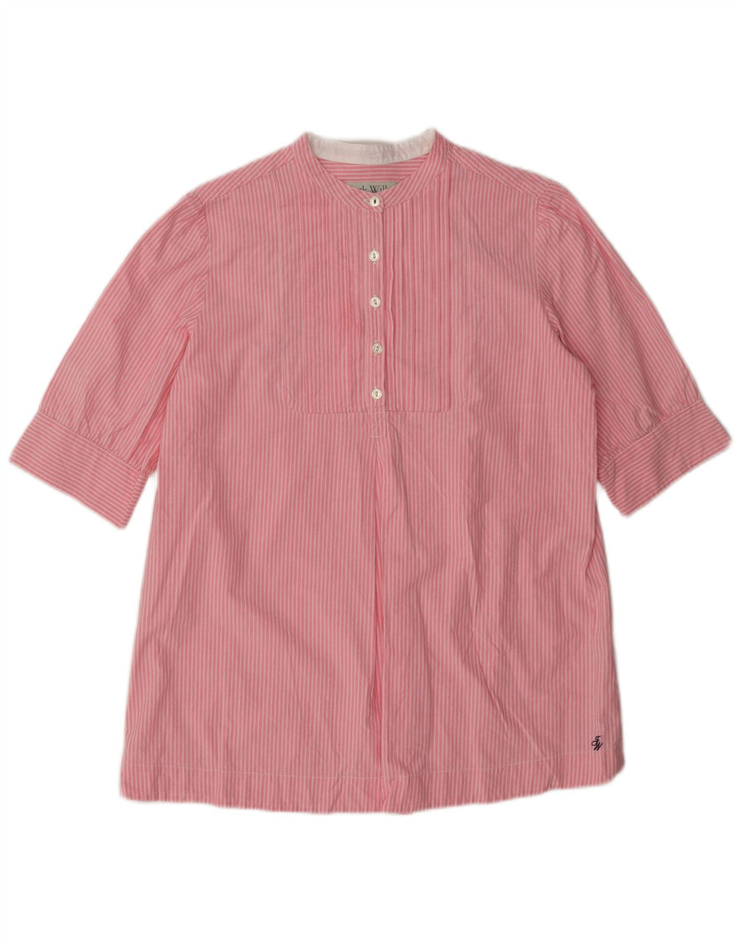 Jack Wills Chemise pull à manches courtes pour femme UK 12 Rose moyen rayé