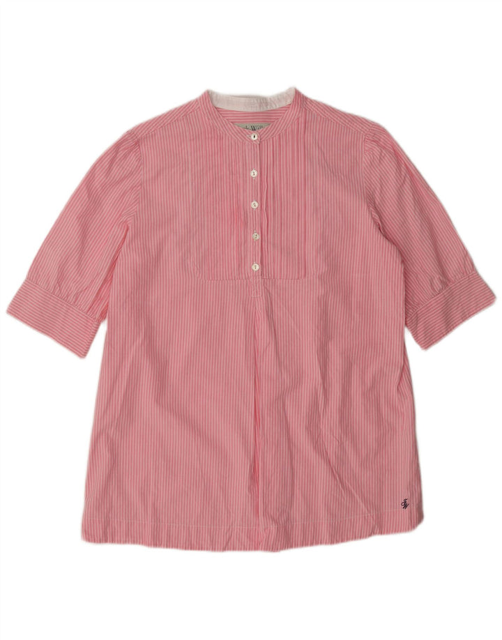 Jack Wills Chemise pull à manches courtes pour femme UK 12 Rose moyen rayé