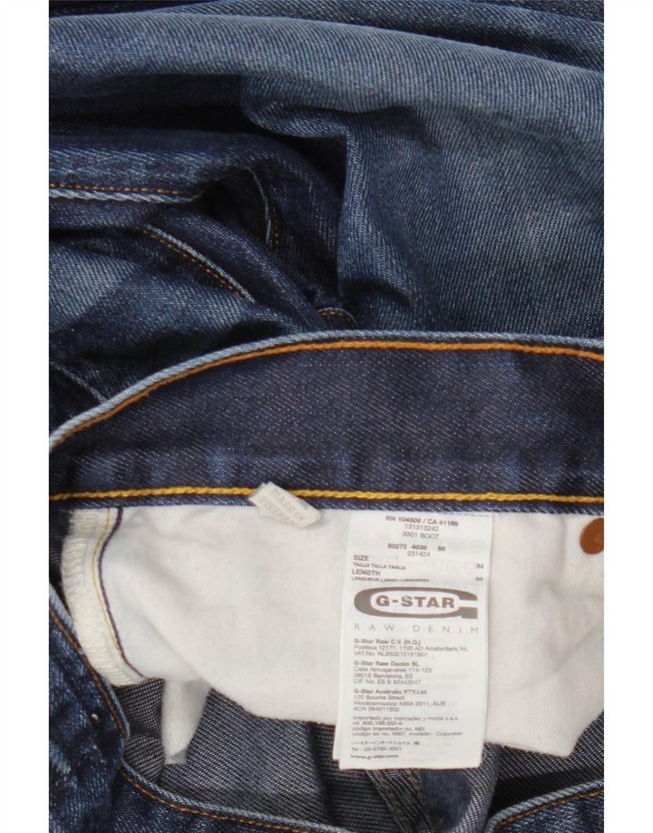 G-Star Jean Bootcut 3301 Homme W34 L32 Bleu Coton