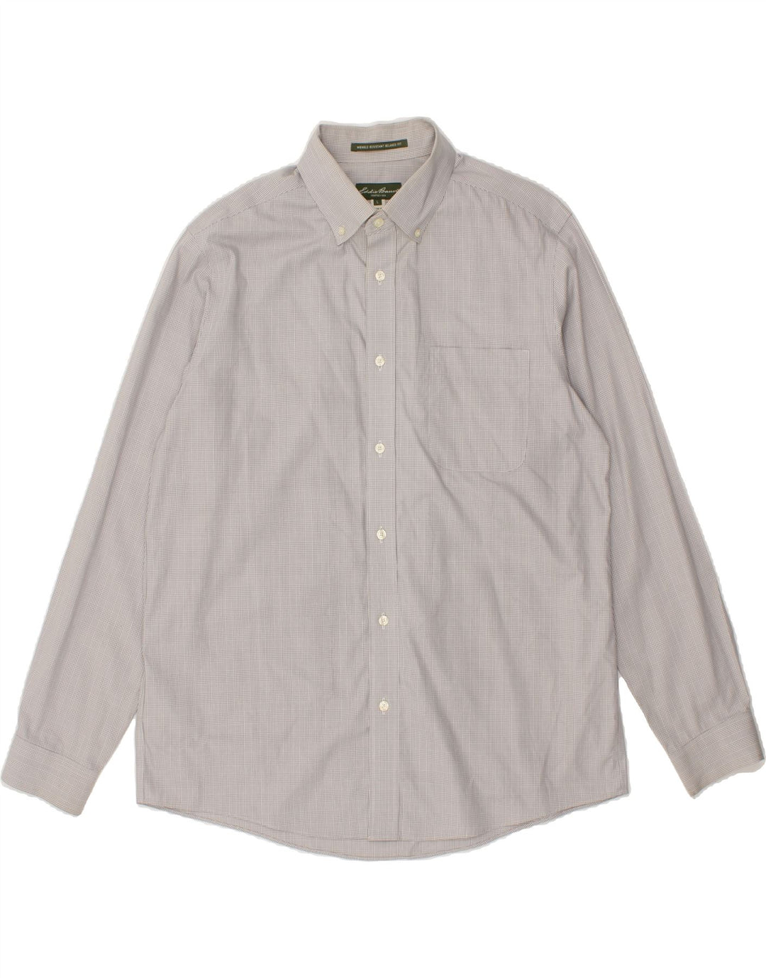 EDDIE BAUER Mens Shirt Large Grey Check Cotton Vintage Eddie Bauer and Second-Hand Eddie Bauer from Messina Hembry 