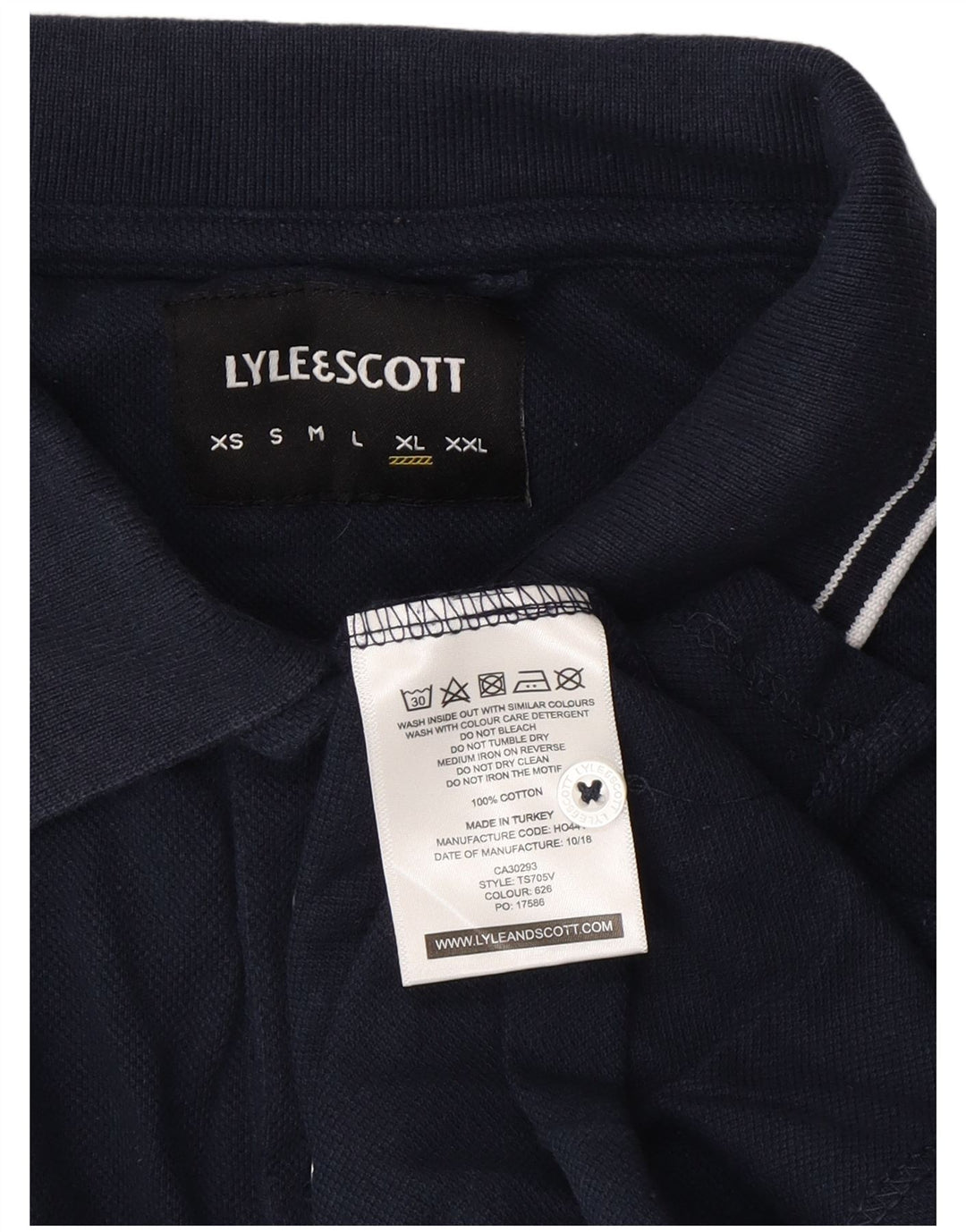 Lyle & Scott Polo Homme XL Bleu Marine Coton