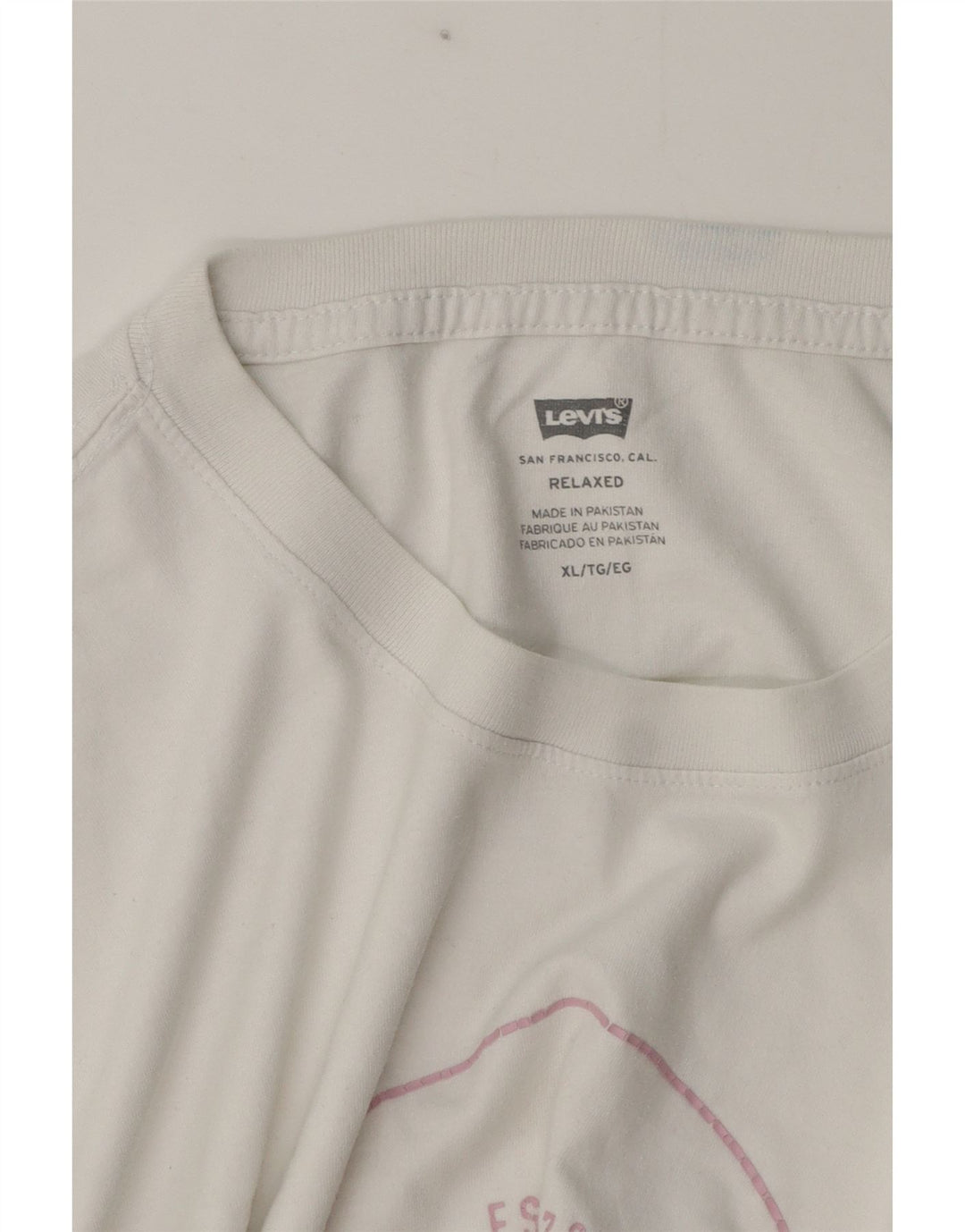 Levi's T-Shirt Graphique Top XL Homme Blanc Coton