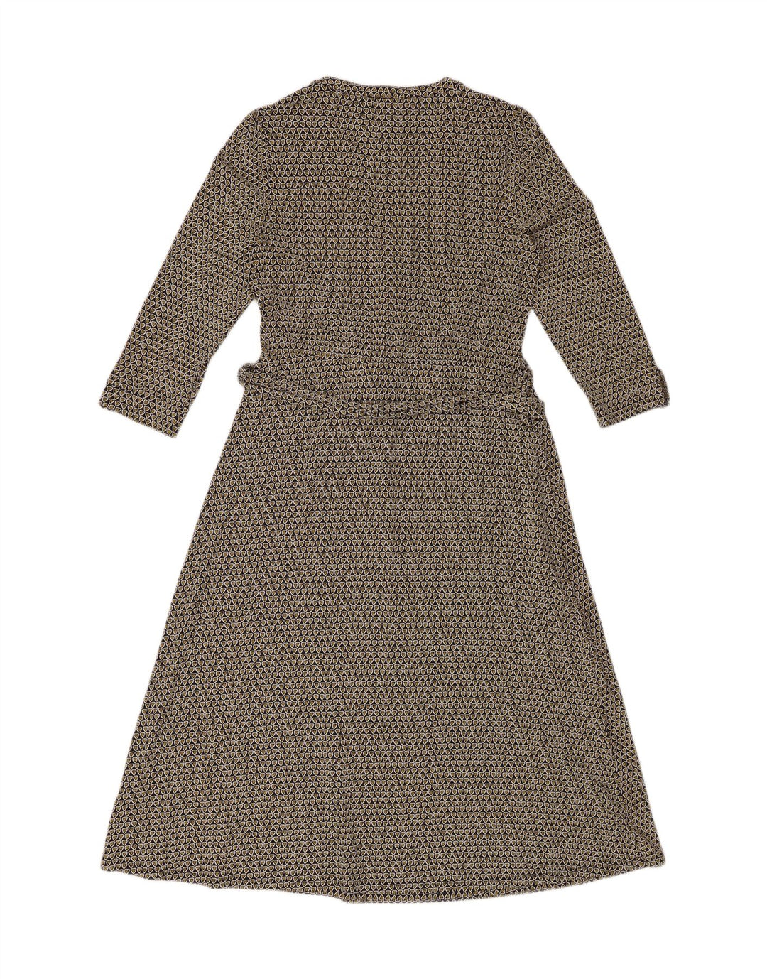 ESPRIT Femme Robe Maxi Manches 3/4 UK 18 XL Bleu Marine Géométrique Viscose