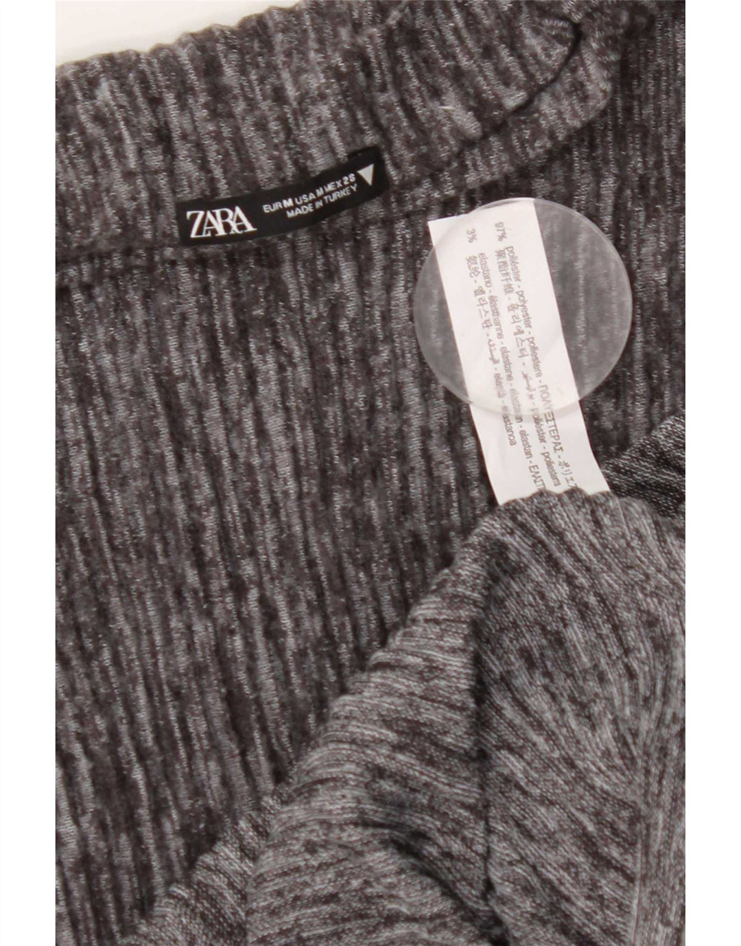 Zara Femme Robe Maxi Sans Manches UK 12 Gris Moyen Polyester