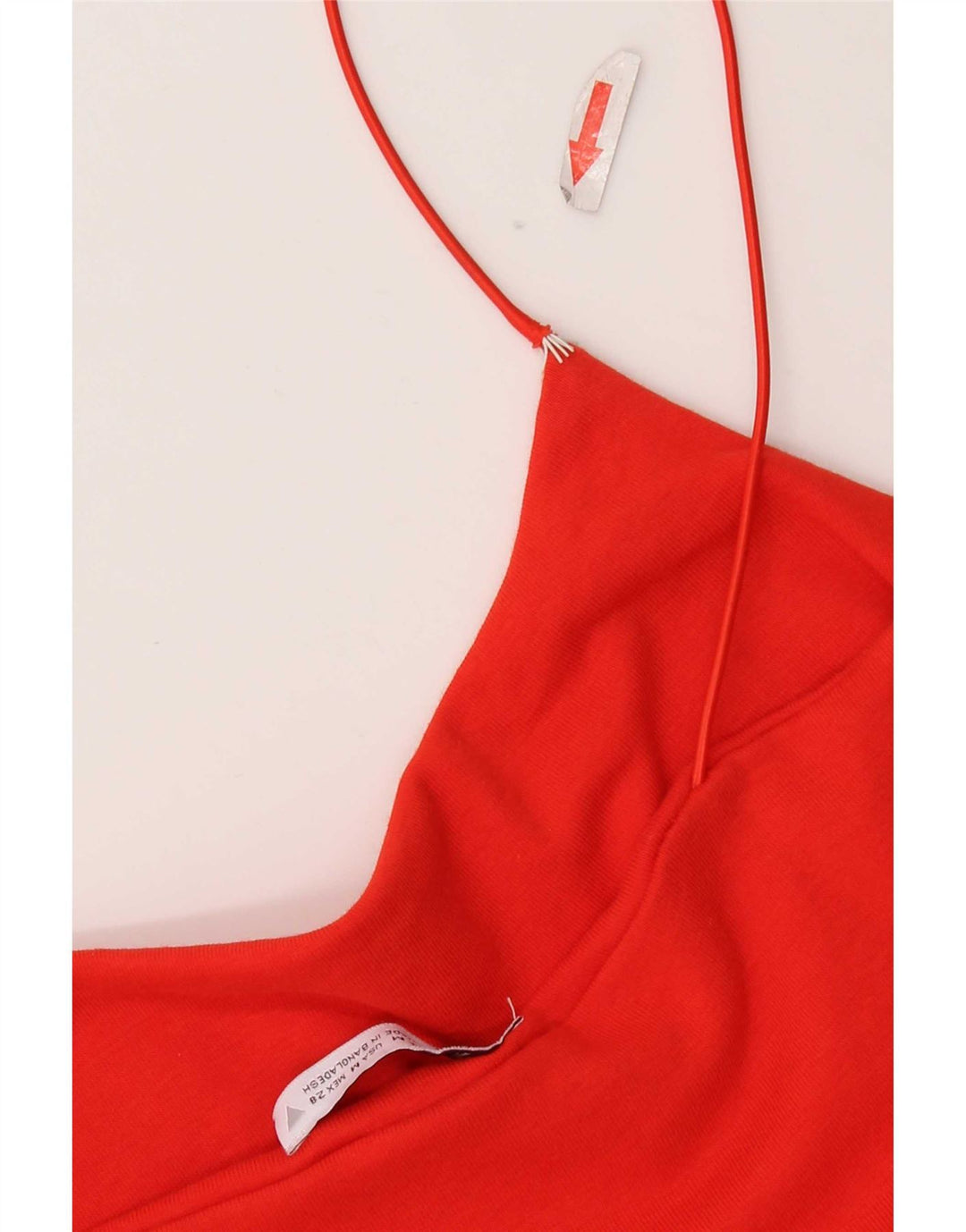 Zara Robe Slip Femme UK 12 Coton Rouge Moyen