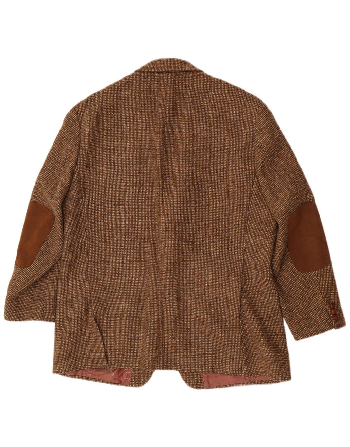 Harris Tweed Veste Blazer 2 Boutons pour Homme UK 46 3XL Marron Laine Vierge