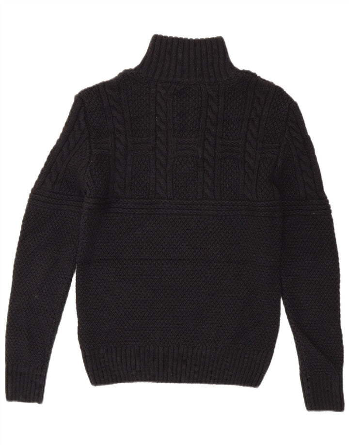 Superdry Pull à col zippé pour homme Petit Noir Acrylique