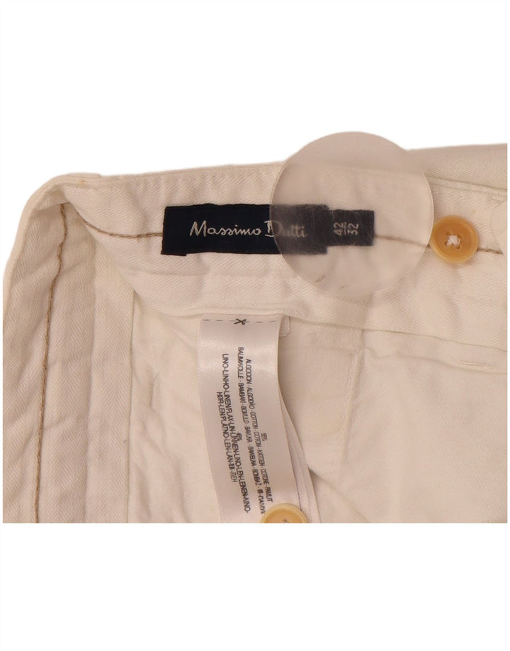 MASSIMO DUTTI Pantalon de costume droit pour homme EU 42 Large W32 L32 Blanc cassé