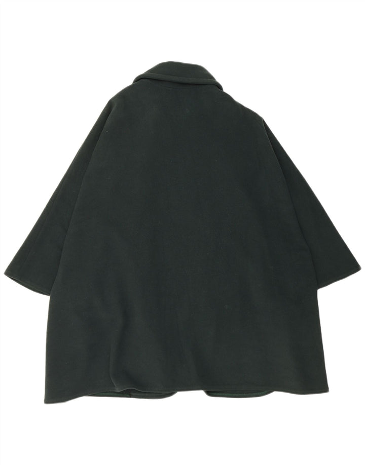 vintage Femmes Double Breasted Poncho Coat One Size Vert