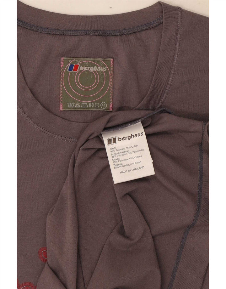 Berghaus T-Shirt Graphique Femme UK 14 Gris Moyen Polyester