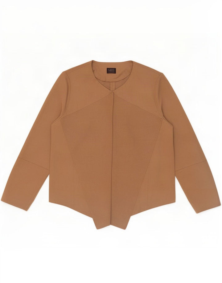 Marks & Spencer Haut Cardigan Ouvert Femme UK 18 XL Beige Polyester