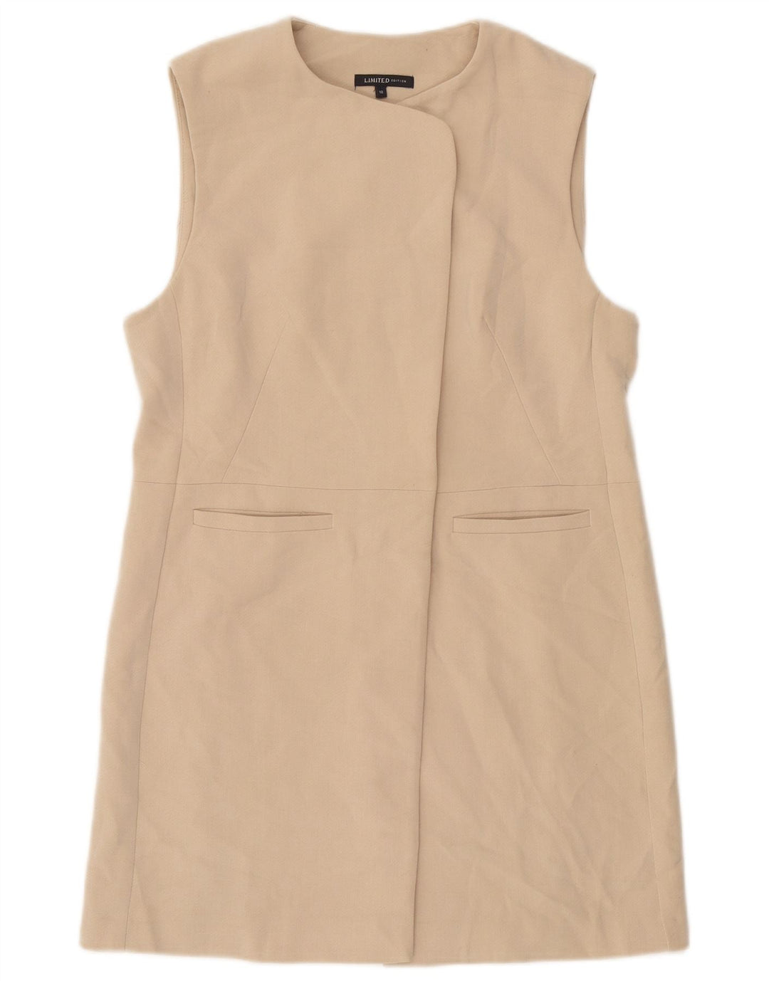 Marks & Spencer Veste blazer longue sans manches pour femme UK 10 Small Beige
