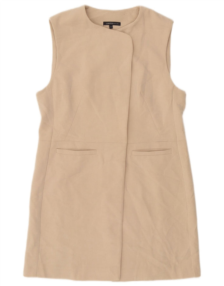 Marks & Spencer Veste blazer longue sans manches pour femme UK 10 Small Beige