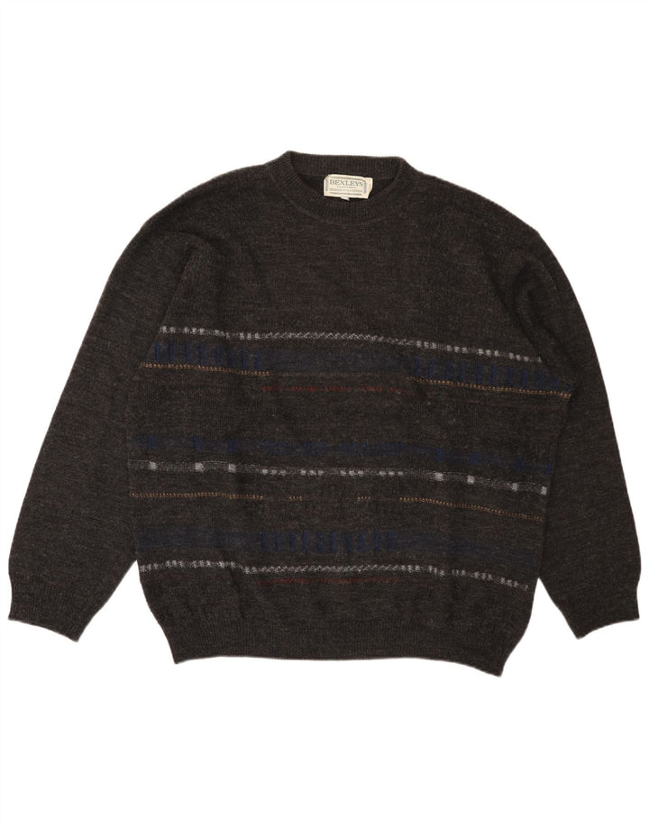 BEXLEYS Pull col rond homme XL gris rayé polyacrylique
