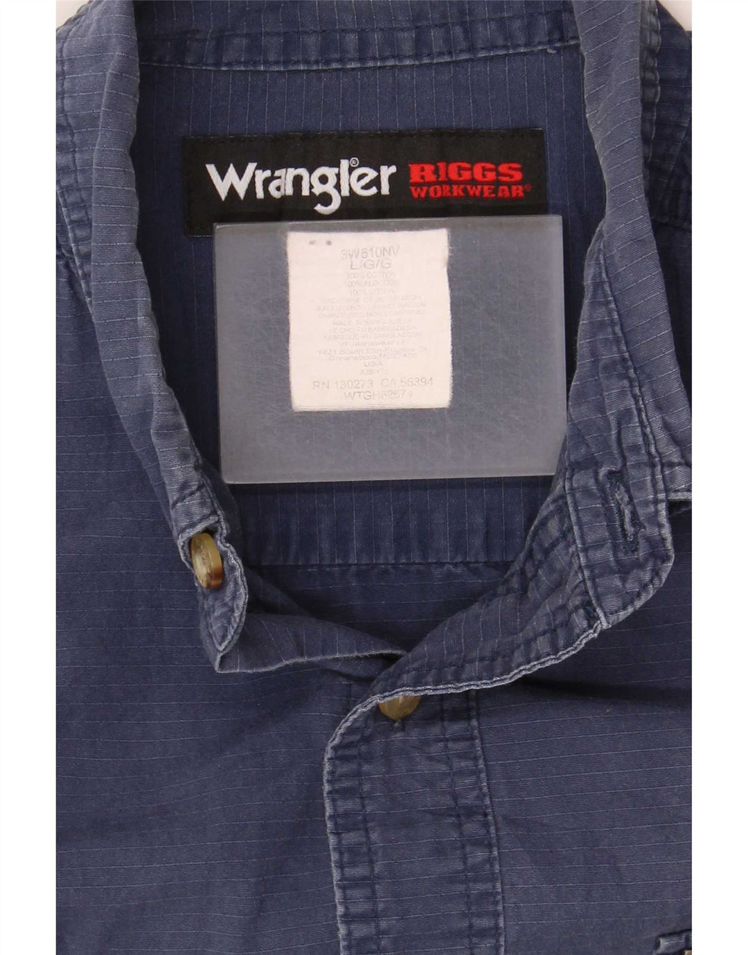 Wrangler Chemise à manches courtes pour homme en coton bleu marine Taille L