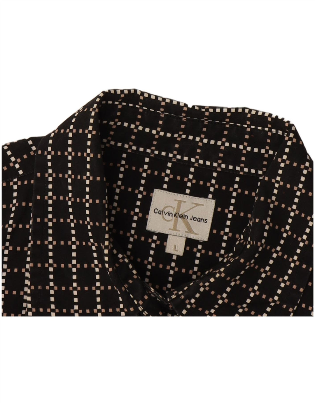 Calvin Klein Jeans Chemise Homme Large Noir Géométrique