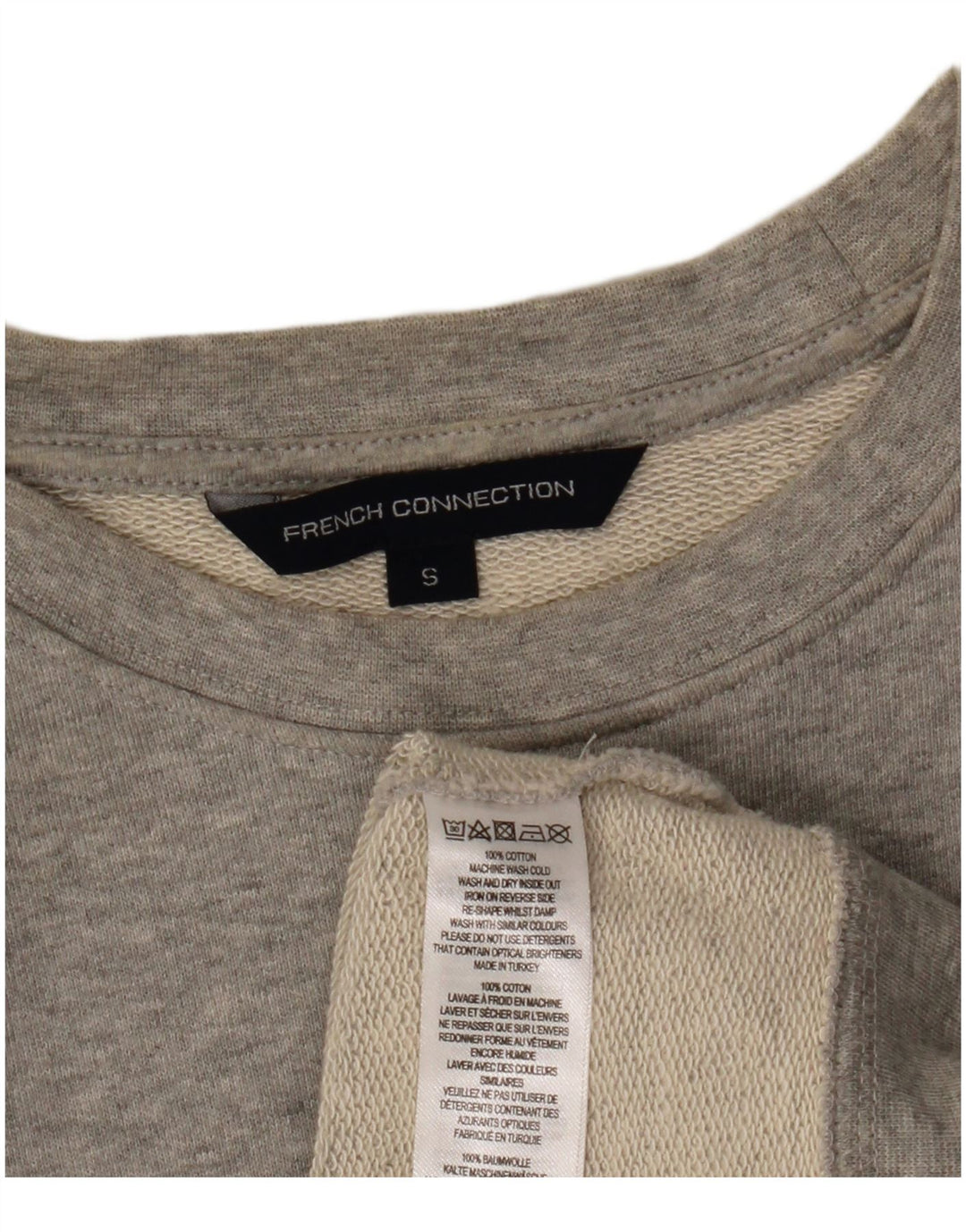 FRENCH CONNECTION Sweat-shirt graphique pour femme UK 10 Petit Gris