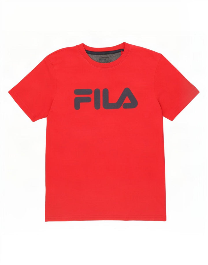 Fila T-Shirt Graphique Homme Rouge Moyen Coton