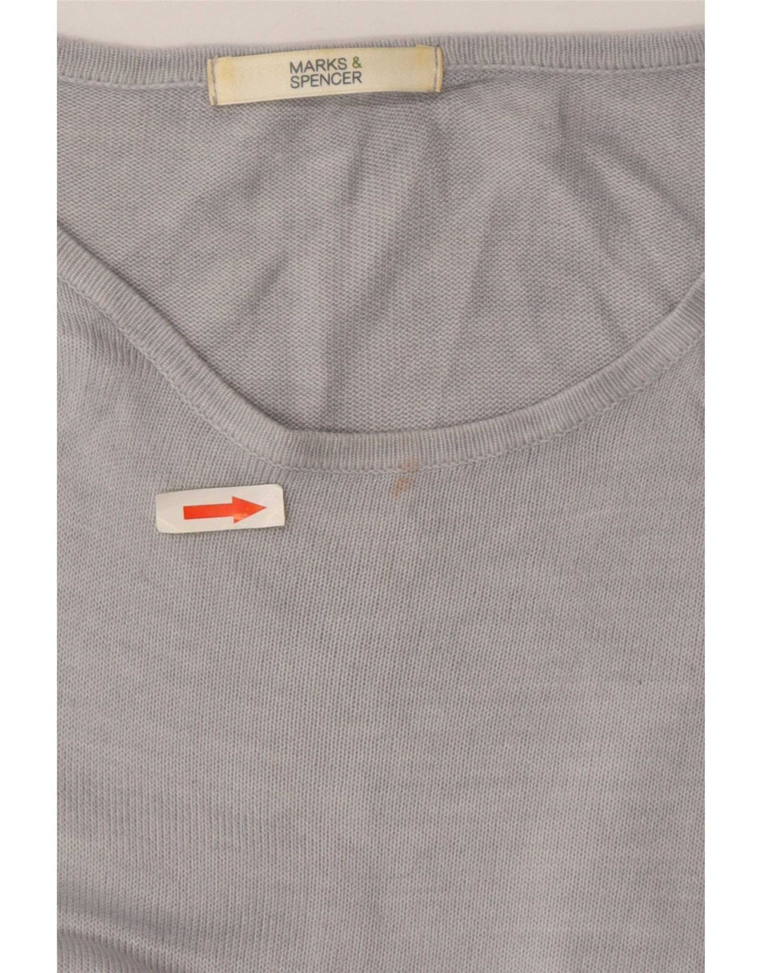 Marks & Spencer Pull col bateau pour femme UK 14 Large Gris