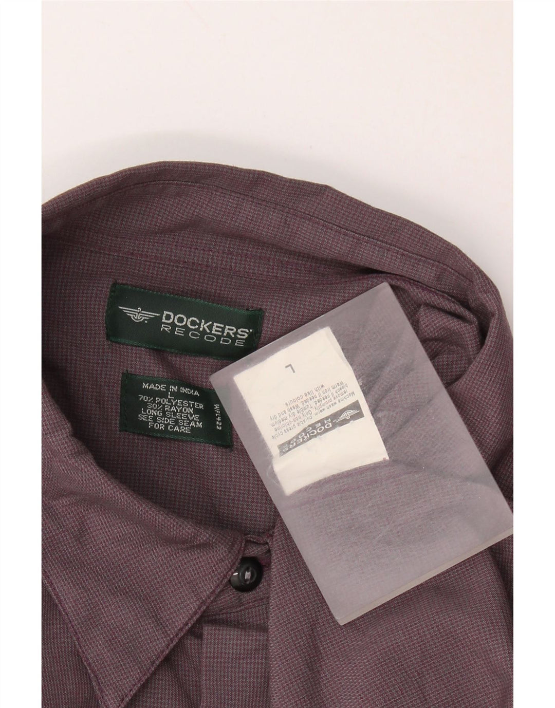 DOCKERS Chemise en flanelle pour hommes, grand motif pied-de-poule violet, en polyester