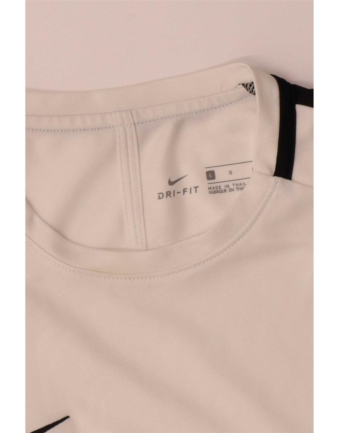 Nike Hommes Dri Fit T-Shirt Haut Large Blanc Colorblock Polyester