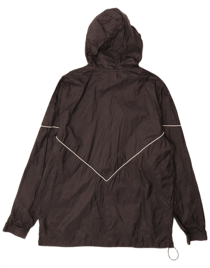 Adidas Veste de pluie à capuche pour homme UK 40 Large Noir Nylon