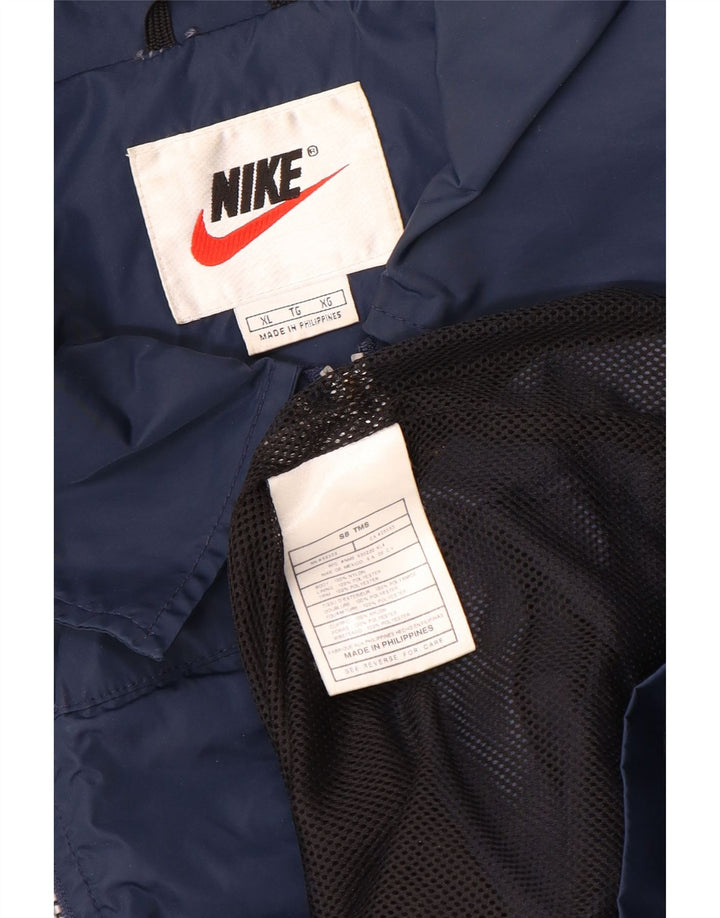Nike Veste de pluie pour homme UK 42 XL Bleu marine rayé en nylon