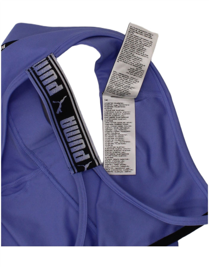 Puma Haut de Brassière Graphic Sport Femme Bleu Moyen Polyester Sports