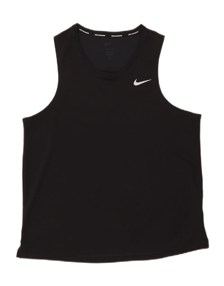 Nike Womens Dri Fit Débardeur UK 16 Large Noir Polyester
