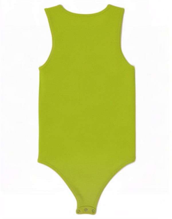 Zara Womens Sleeveless Bodysuit UK 12 Medium Green Viscose