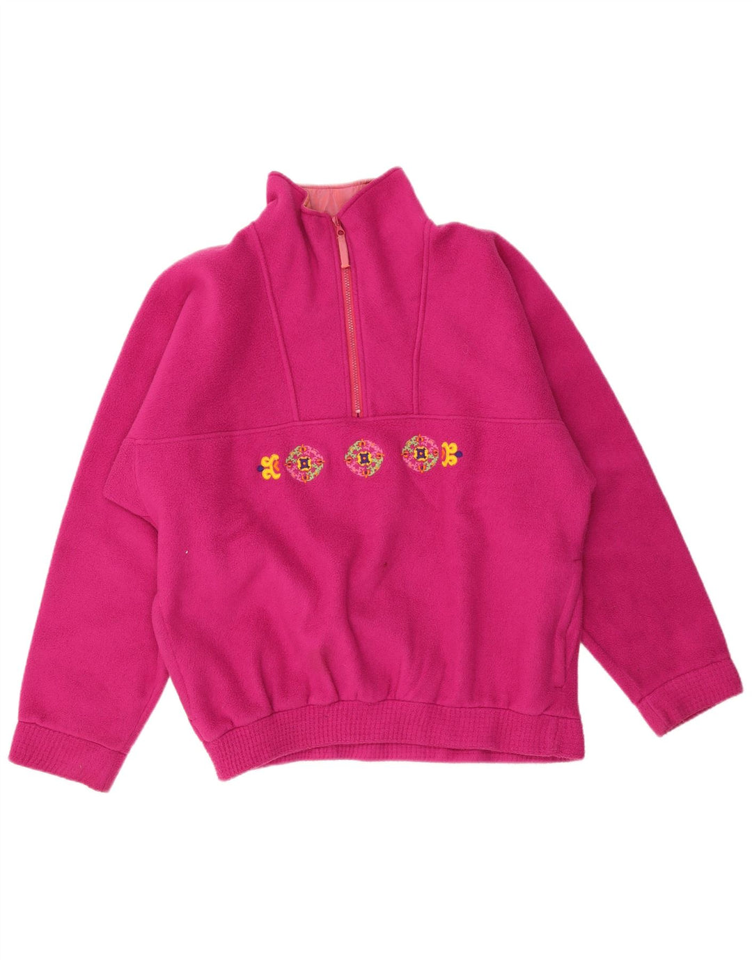 Tecnica Pull Polaire Graphique à Col Zippé pour Homme Grand Rose Polyester